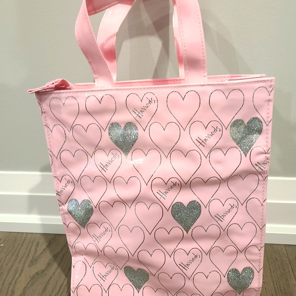 Harrods pink vinyl bag